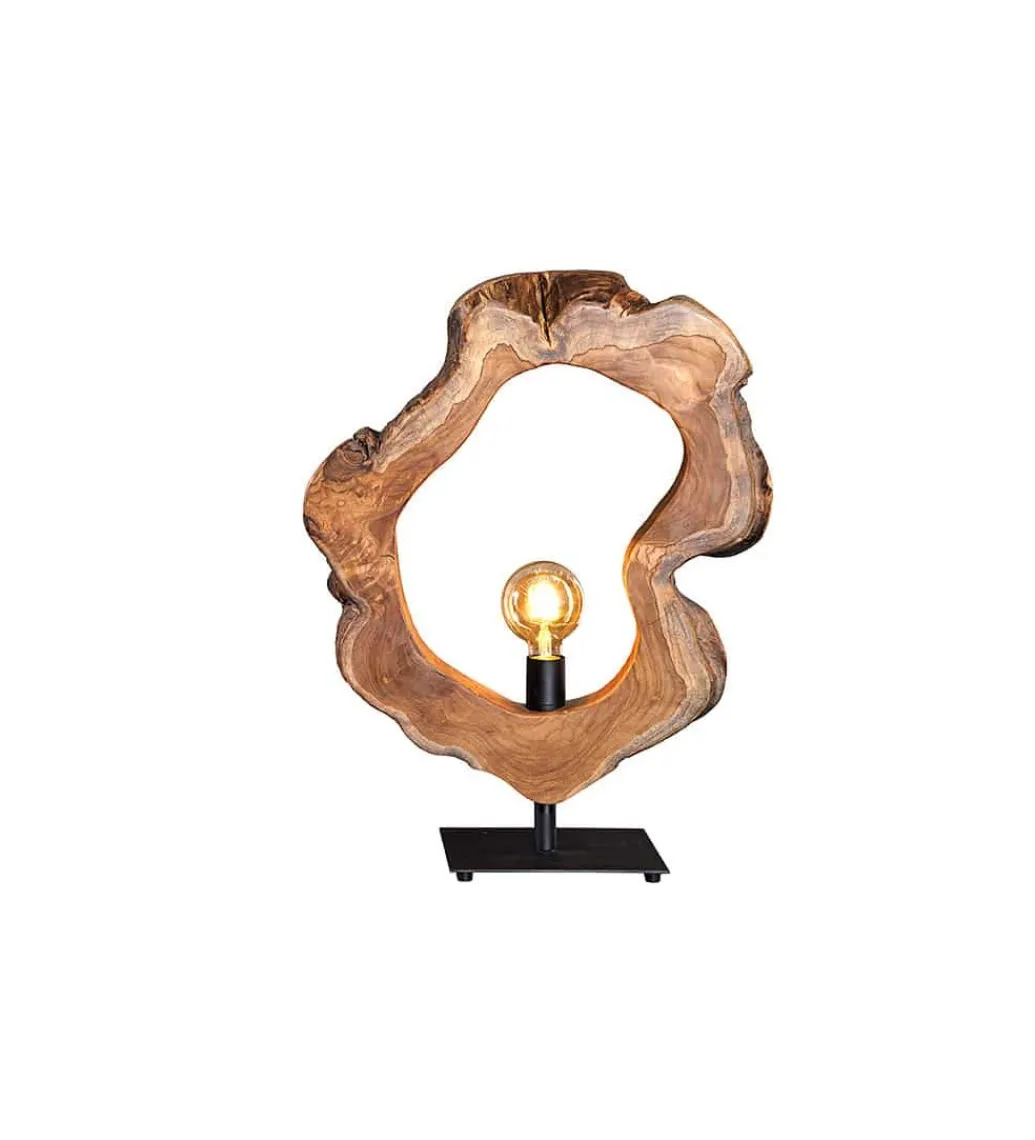 Lampa stołowa MIKO 55 cm drewno teak*Invicta Interior - przedsprzedaż Discount