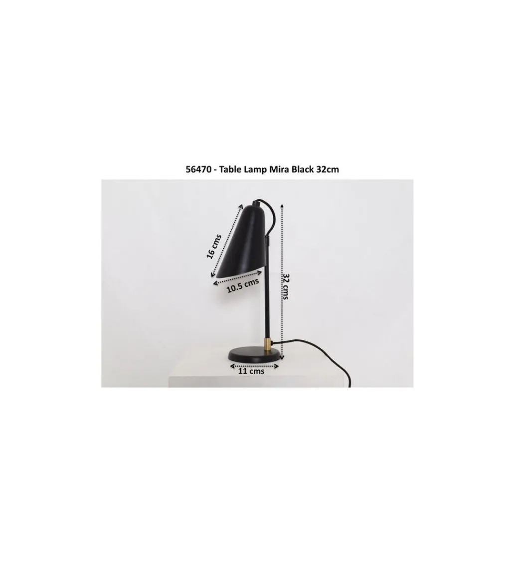 Lampa stołowa MIRA 32 cm czarna*KDesign