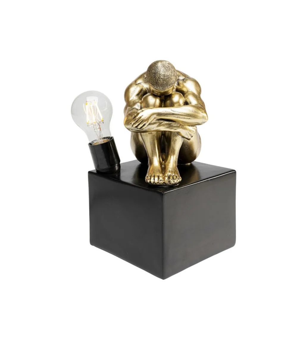 Lampa stołowa NUDE MAN HUG 29 cm złota*KDesign Hot