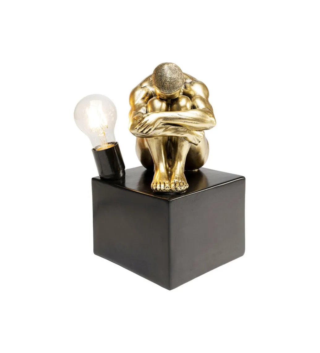Lampa stołowa NUDE MAN HUG 29 cm złota*KDesign Hot