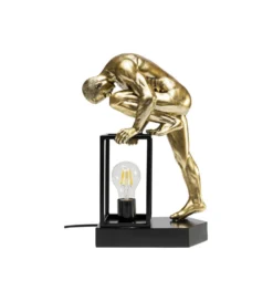 Lampa stołowa NUDE MAN STRECHING 39 cm złota*KDesign Online