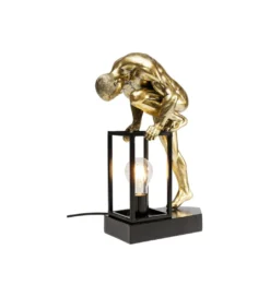 Lampa stołowa NUDE MAN STRECHING 39 cm złota*KDesign Online