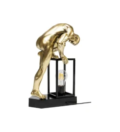 Lampa stołowa NUDE MAN STRECHING 39 cm złota*KDesign Online