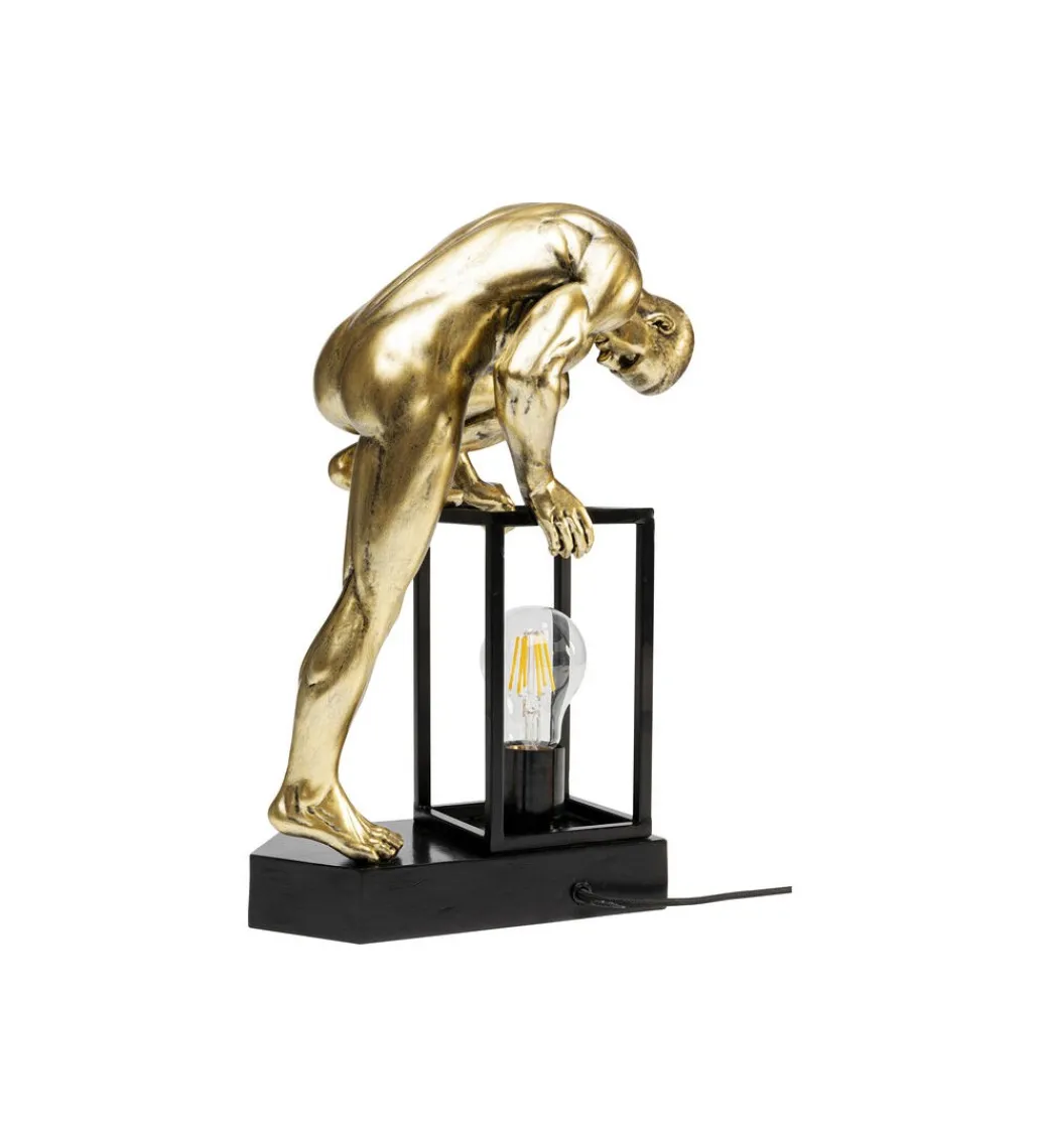 Lampa stołowa NUDE MAN STRECHING 39 cm złota*KDesign Online