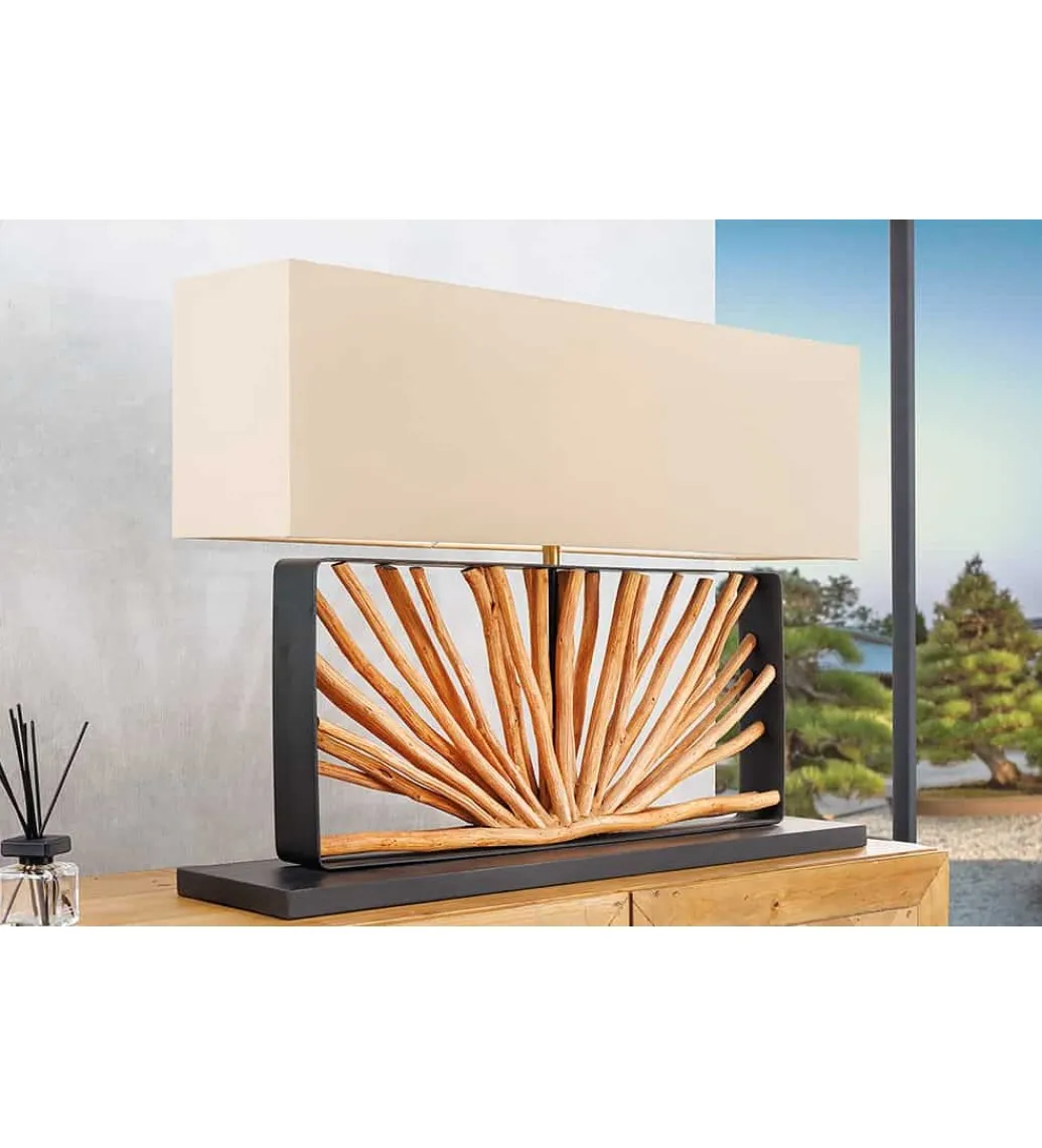 Lampa stołowa OMAR 80 cm beżowa*Invicta Interior Clearance