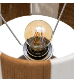 Lampa stołowa OPANEM 47 cm brązowobiała*Zona-Design