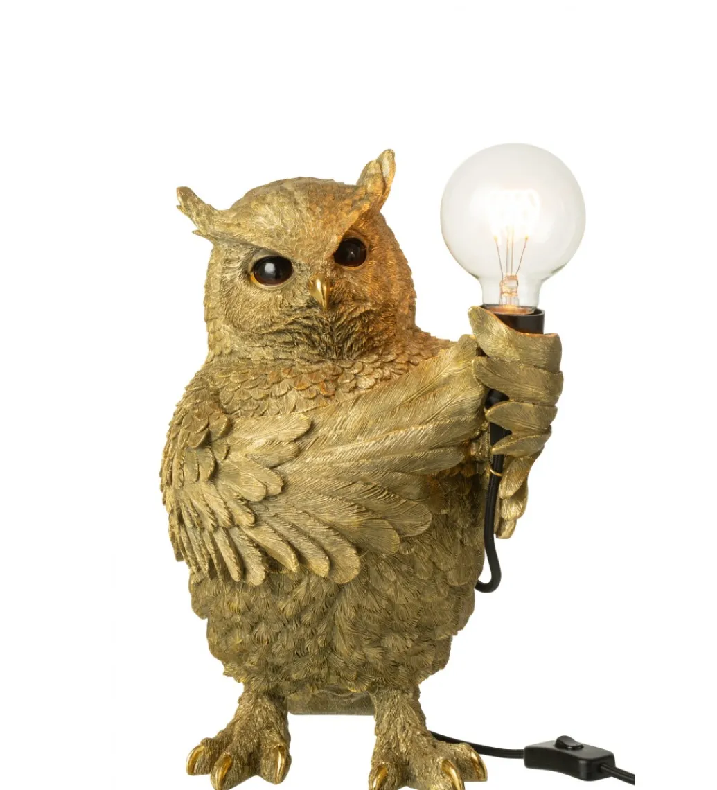 Lampa stołowa OWL 38 cm złota*J-Line Online