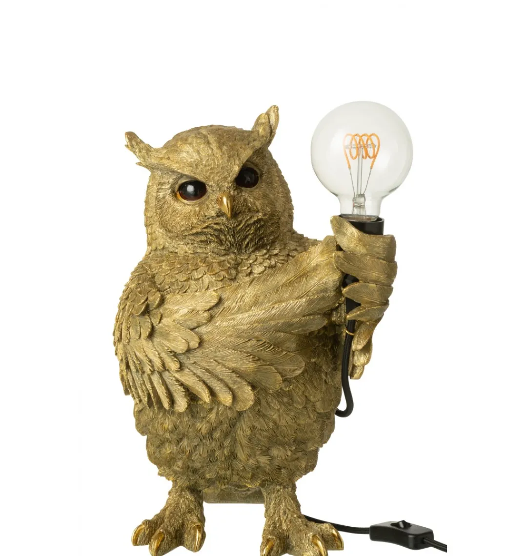 Lampa stołowa OWL 38 cm złota*J-Line Online