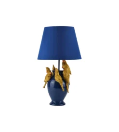 Lampa stołowa PARROT 50 cm niebieska złota*Invicta Interior Best