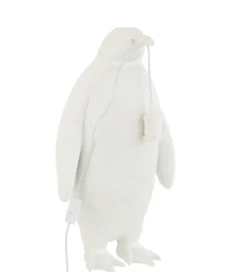 Lampa stołowa Pingwin 35 cm biała*J-Line Discount