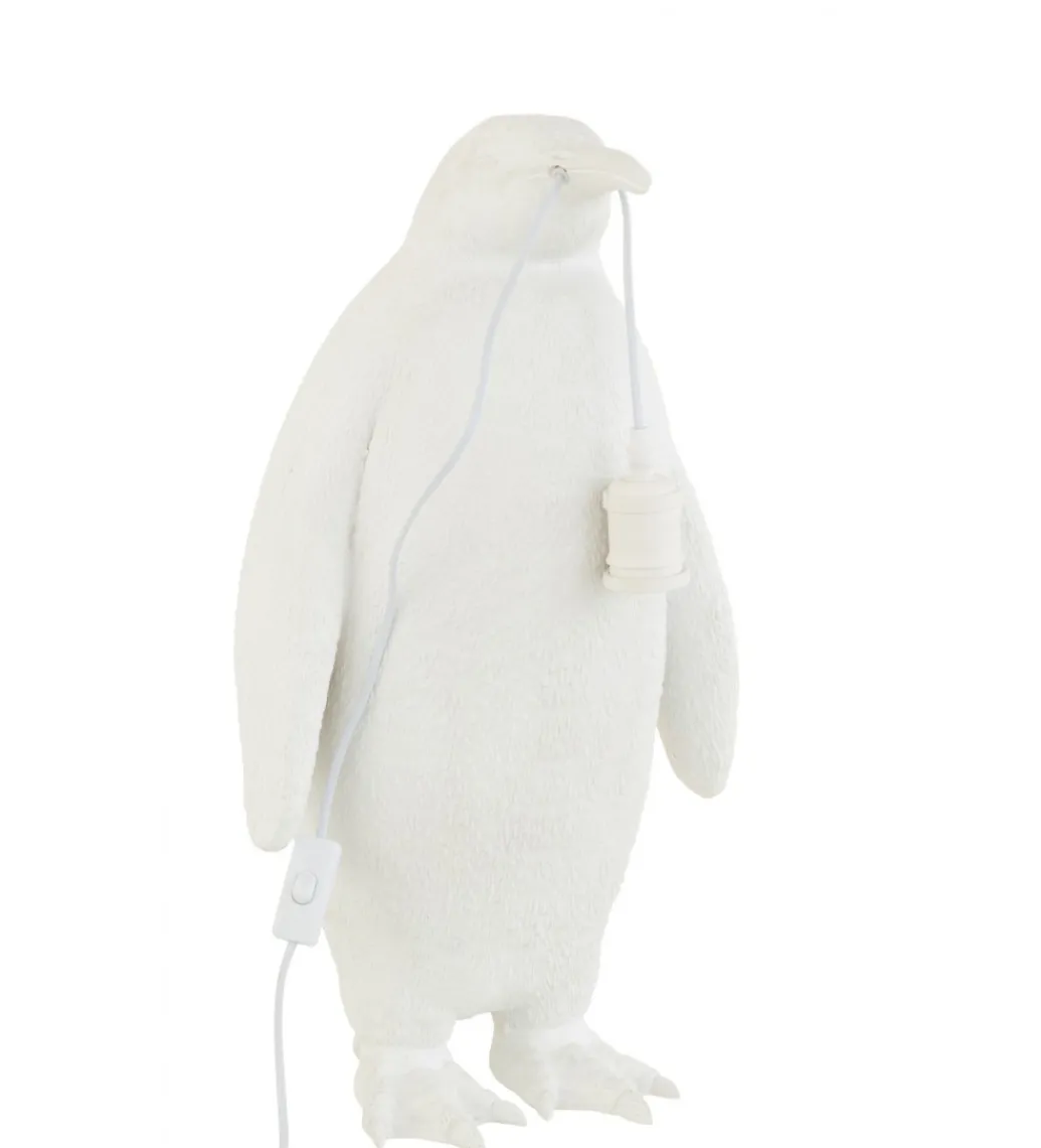 Lampa stołowa Pingwin 35 cm biała*J-Line Discount