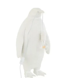 Lampa stołowa Pingwin 35 cm biała*J-Line Discount