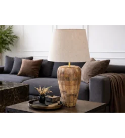 Lampa stołowa PURE NATURE 65 cm drewno mango*Invicta Interior Best