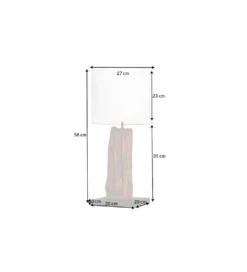 Lampa stołowa ROUSILIQUE 60 cm drewno dryfujące*Invicta Interior Clearance