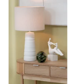Lampa stołowa SCADY 63 cm terrakota biała*J-Line