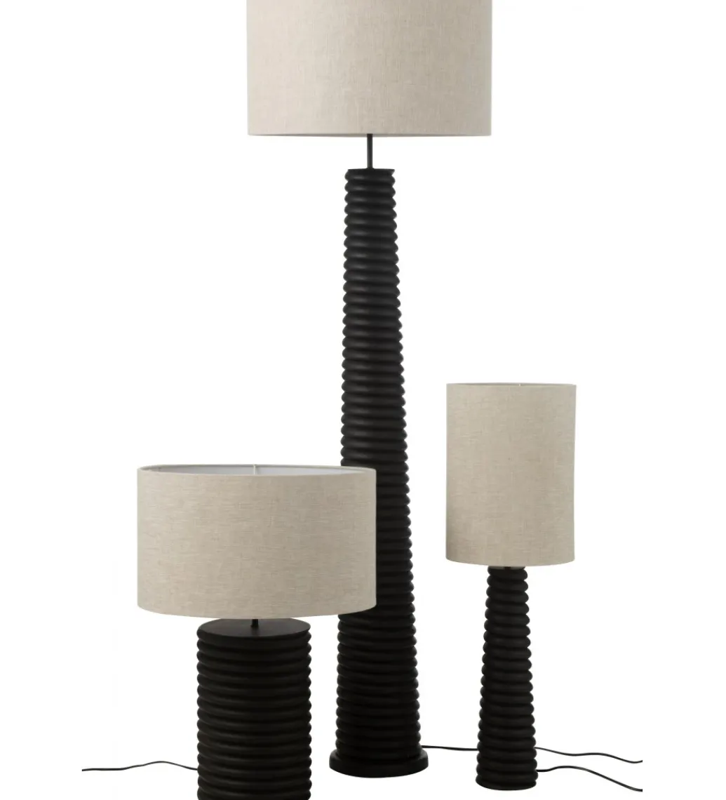 Lampa stołowa SHARY 85 cm drewno ailanthus czarna*J-Line Clearance