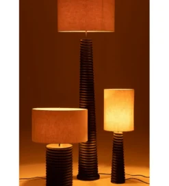 Lampa stołowa SHARY 85 cm drewno ailanthus czarna*J-Line Clearance