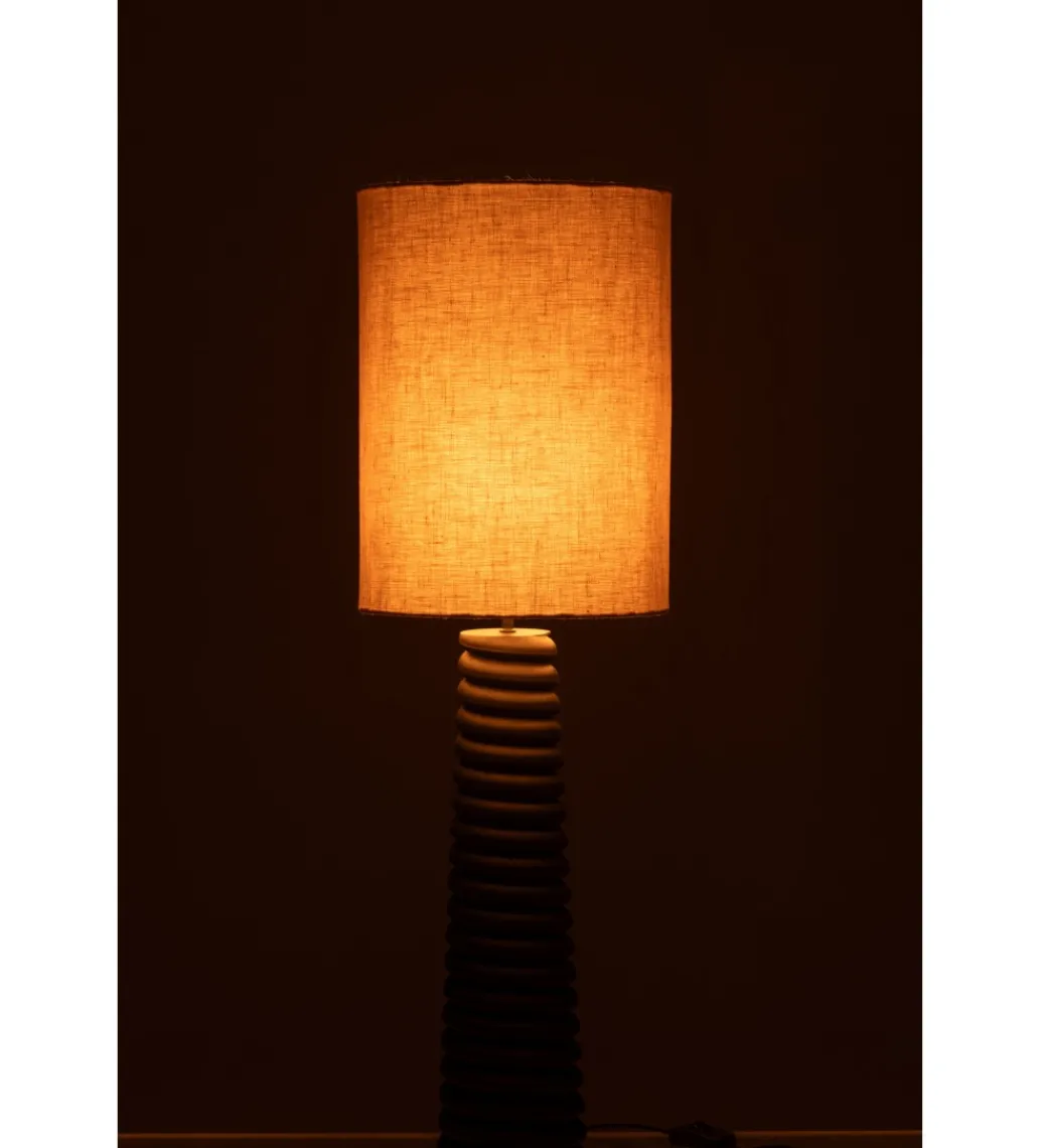 Lampa stołowa SHARY 85 cm drewno ailanthus czarna*J-Line Clearance