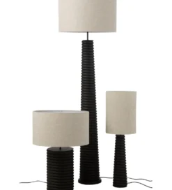 Lampa stołowa SHARY 70 cm drewno ailanthus czarna*J-Line Hot
