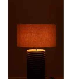 Lampa stołowa SHARY 70 cm drewno ailanthus czarna*J-Line Hot