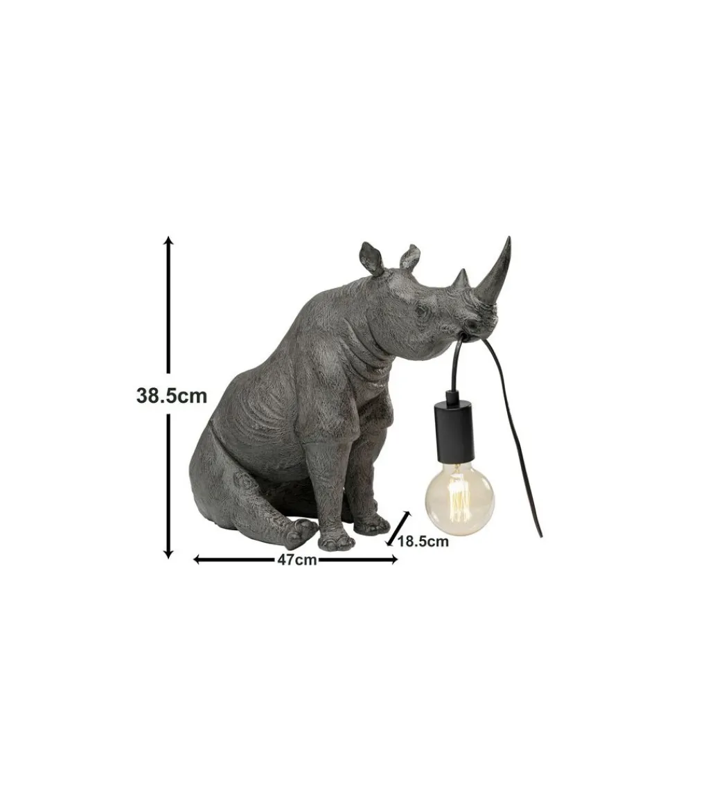 Lampa stołowa SITTING RHINO 42 cm szara*KDesign Clearance