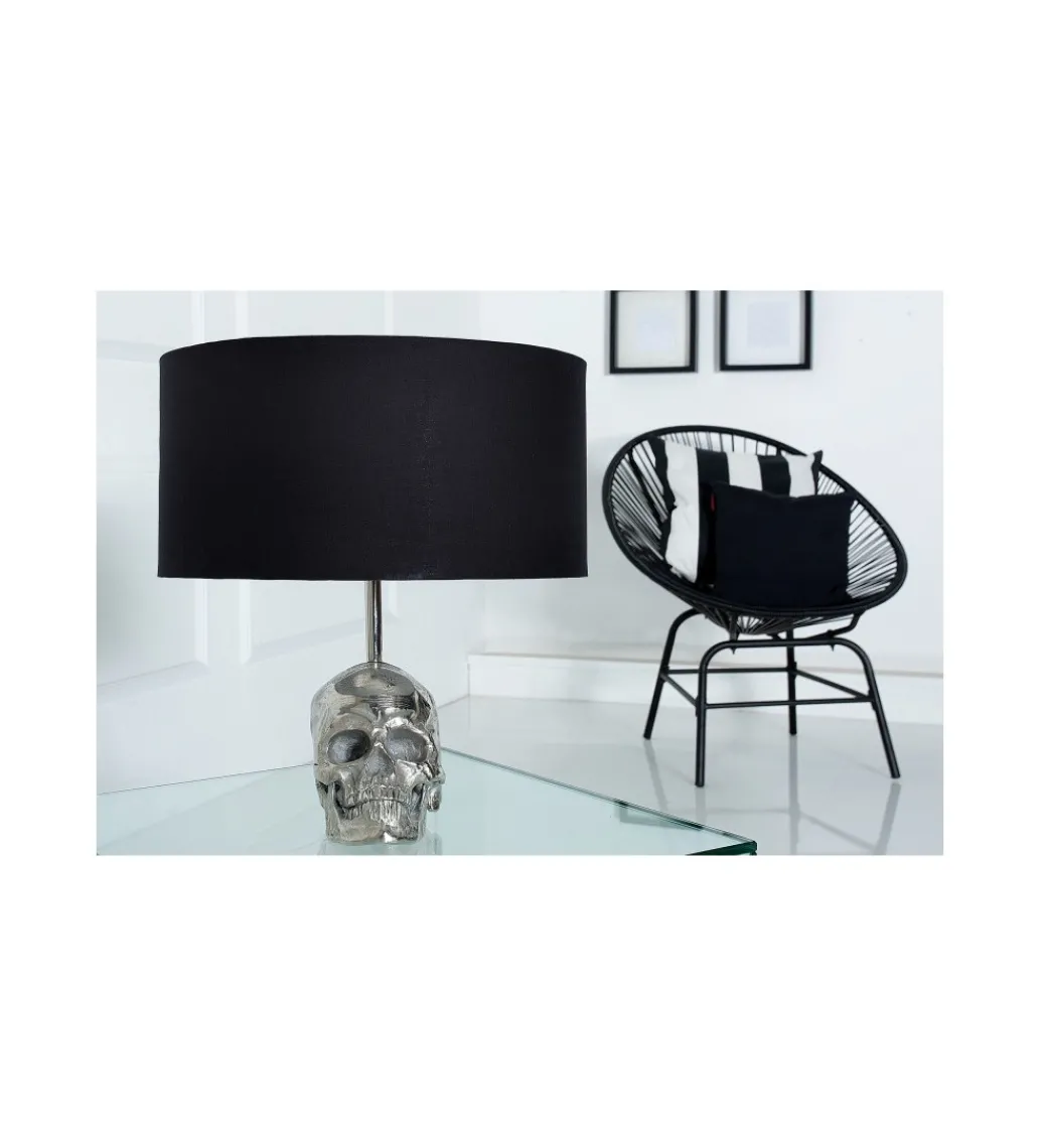 Lampa stołowa Skull 44 cm czarna*Invicta Interior Clearance