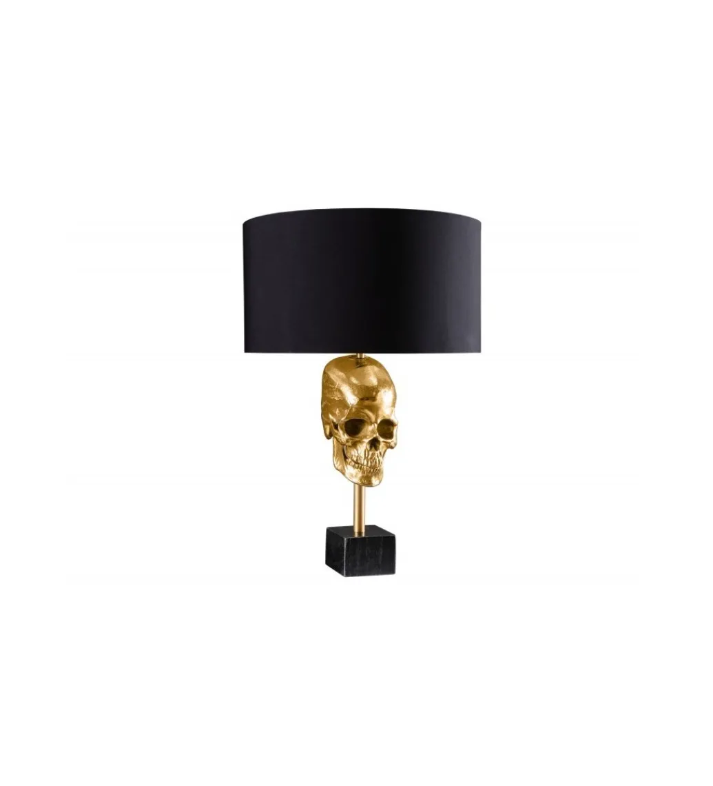 Lampa stołowa SKULL 40 cm złota*Invicta Interior New
