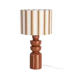 Lampa stołowa STRIPENMA 47 cm terrakota kremowa*Zona-Design