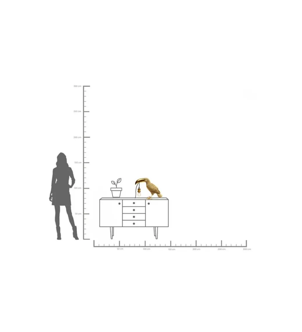 Lampa stołowa TOUCAN 42 cm złota*KDesign Online