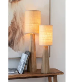 Lampa stołowa UMBRELLA 100 cm drewno ailantus naturalna*J-Line Discount