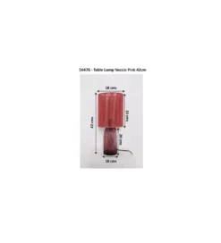 Lampa stołowa VECCHIO 42 cm różowa*KDesign Best