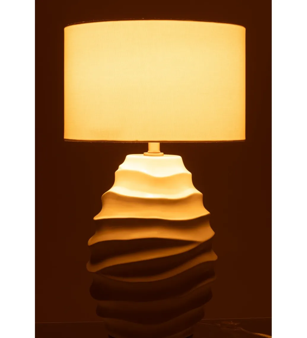 Lampa stołowa WAVING 68 cm ceramika biała*J-Line Best