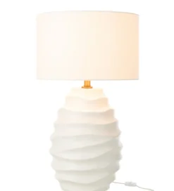 Lampa stołowa WAVING 68 cm ceramika biała*J-Line Best