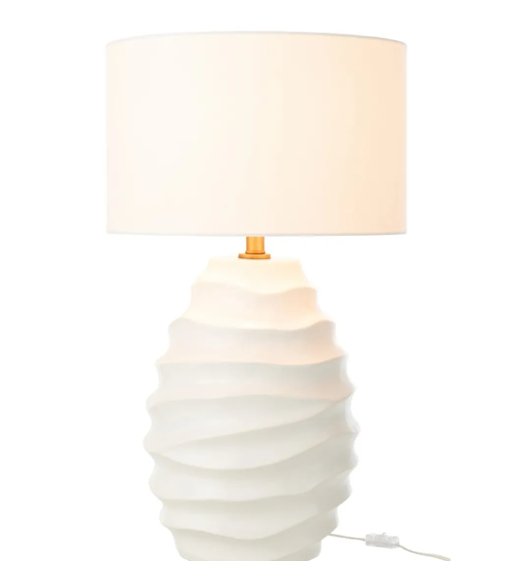 Lampa stołowa WAVING 68 cm ceramika biała*J-Line Best