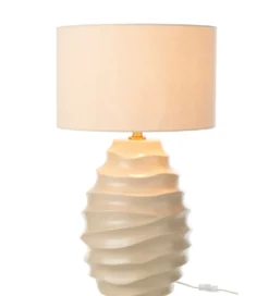 Lampa stołowa WAVING 68 cm ceramika beżowa*J-Line Clearance