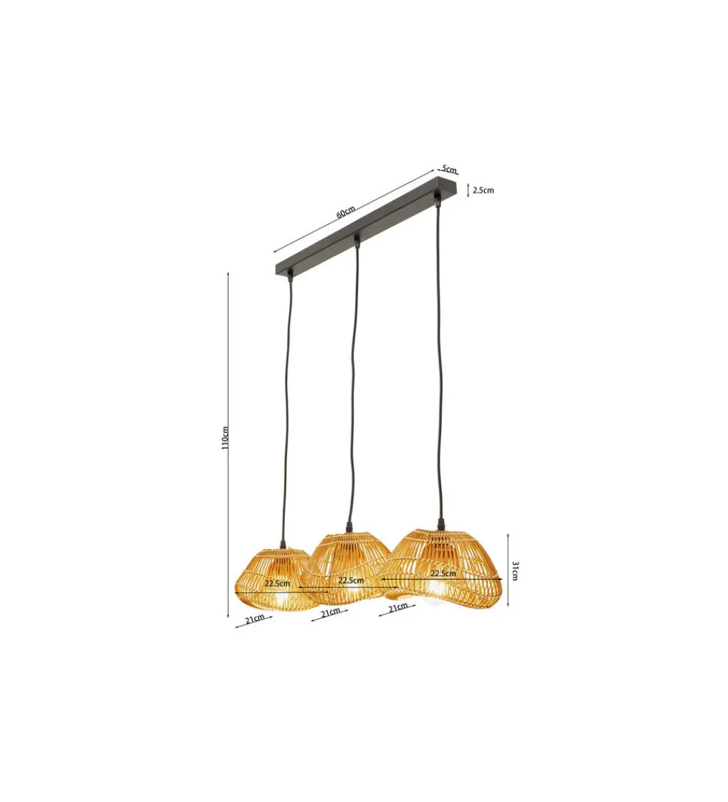 Lampa wisząca ALOHA DROP TRE 80 cm naturalna*KDesign Sale