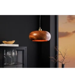 Lampa wisząca ALVA 25 cm drewno akacja*Invicta Interior - przedsprzedaż Discount