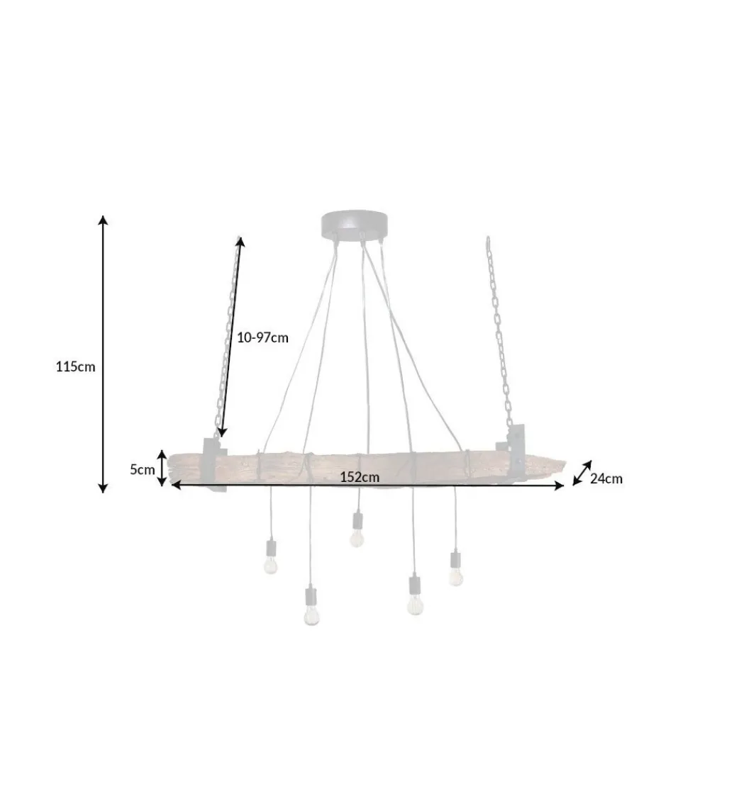 Lampa wisząca Barracuda 152 cm naturalna*Invicta Interior - przedsprzedaż