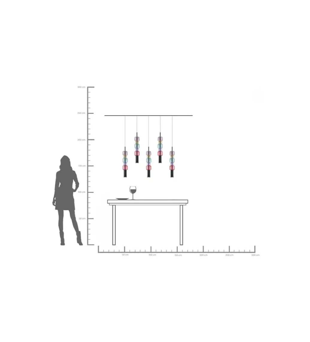 Lampa wisząca CANDY BAR 100 cm wielokolorowa*KDesign New