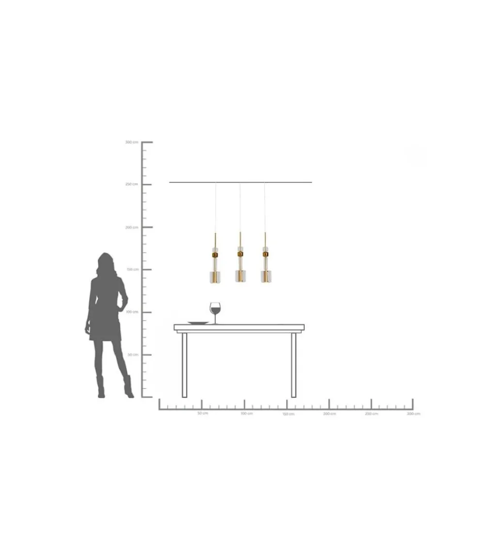 Lampa wisząca CANDY BAR 70 cm złota*KDesign Best