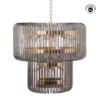 Lampa wisząca CELINK 80 cm złoto szara*DENZO Best