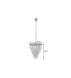 Lampa wisząca CRYSTAL 50 cm czarne szkło pryzmaty szare*Invicta Interior Sale