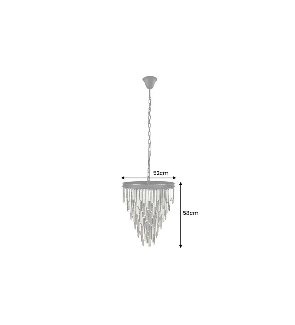Lampa wisząca CRYSTAL 50 cm czarne szkło pryzmaty szare*Invicta Interior Sale