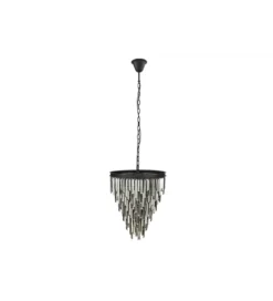 Lampa wisząca CRYSTAL 50 cm czarne szkło pryzmaty szare*Invicta Interior Sale