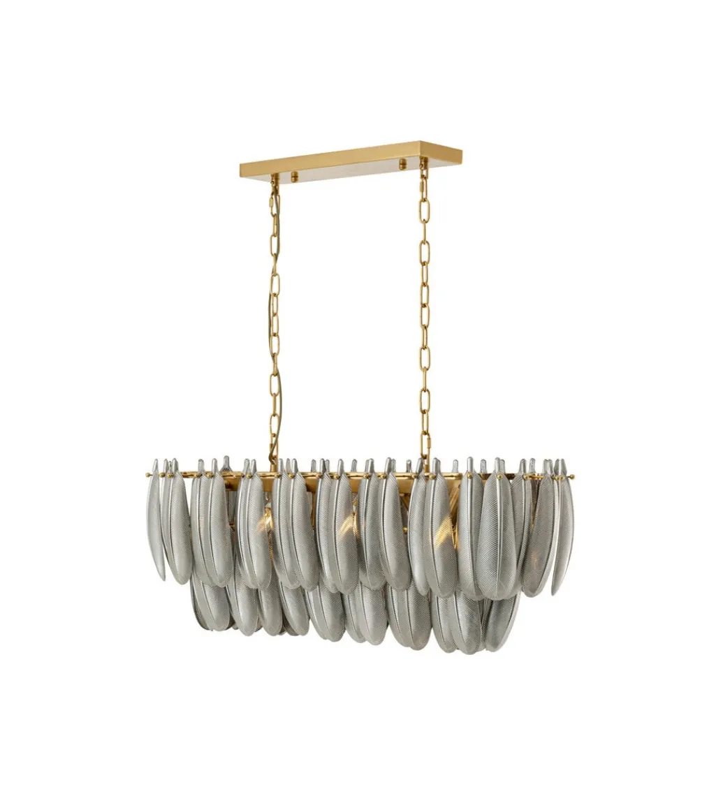 Lampa wisząca FEATHER 95 cm szara*KDesign Outlet