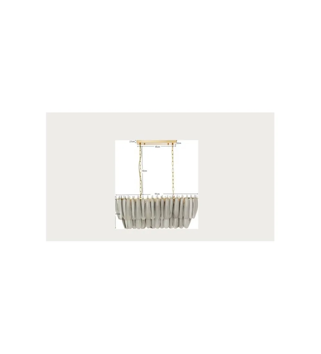 Lampa wisząca FEATHER 95 cm szara*KDesign Outlet