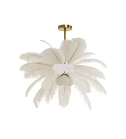 Lampa wisząca FEATHER PALM 87 cm biała*KDesign Best