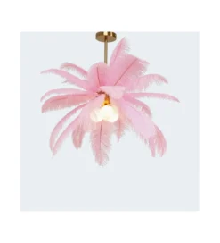 Lampa wisząca Feather Palm 87 cm różowa*KDesign New