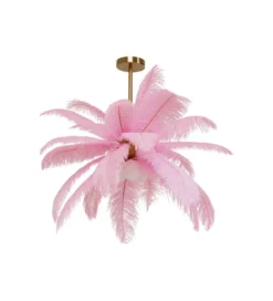 Lampa wisząca Feather Palm 87 cm różowa*KDesign New