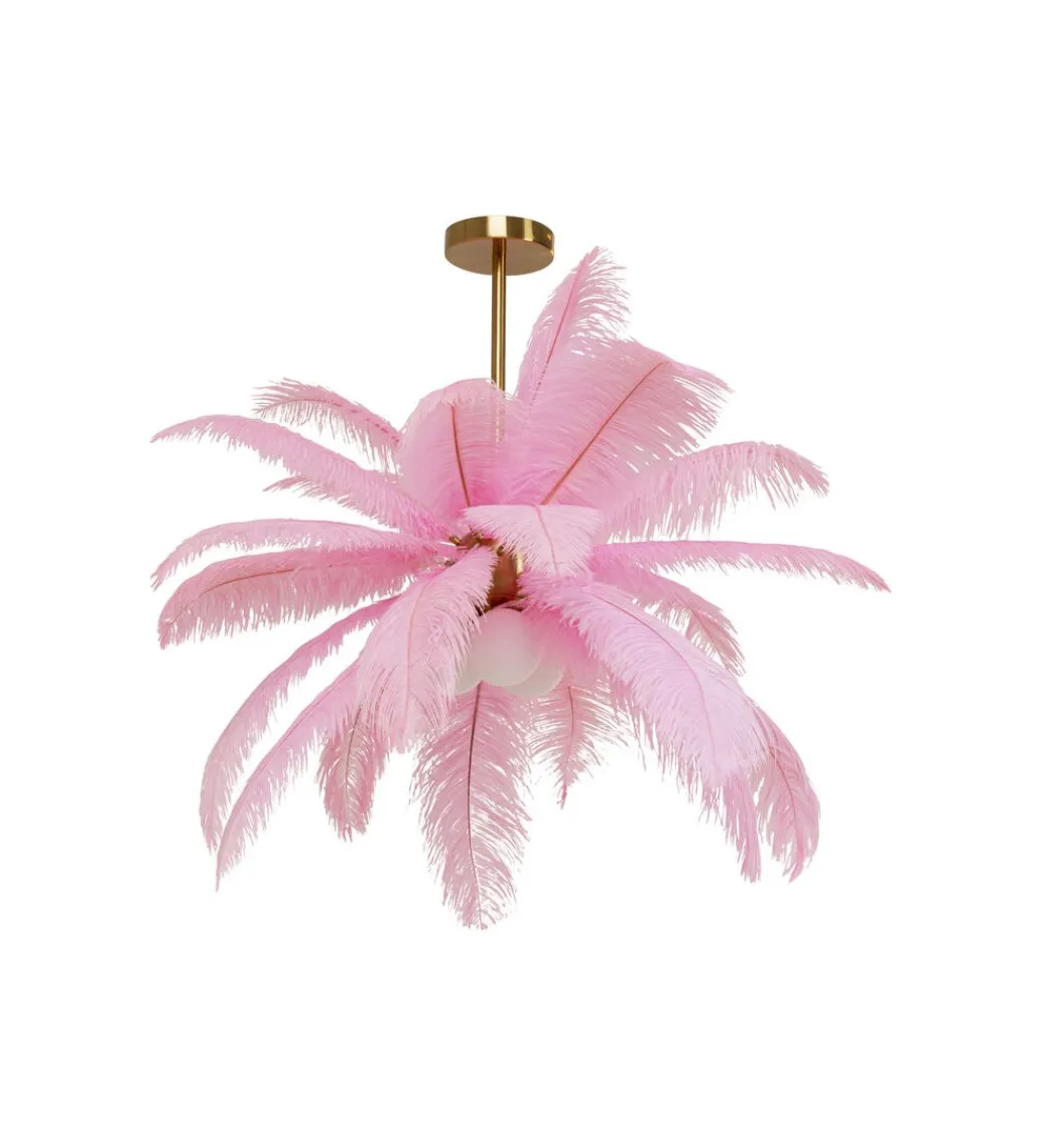 Lampa wisząca Feather Palm 87 cm różowa*KDesign New
